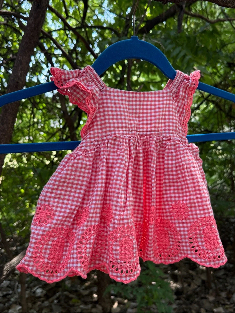 Baby Gap Embroidered Gingham Scalloped Frock